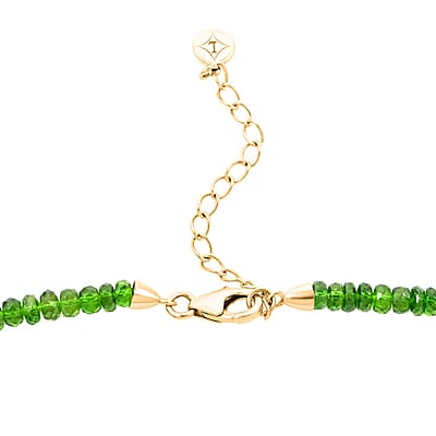 Luxoro AAA Chrome Diopside 80.00 ctw Beaded Necklace in 14K Yellow Gold (18-20 Inches)