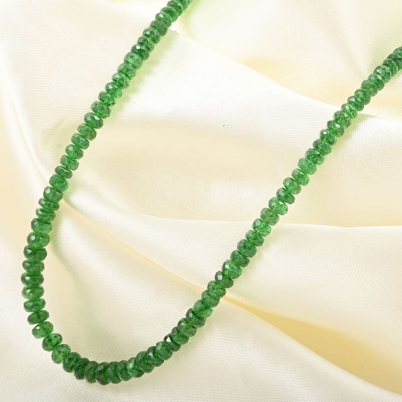 Rhapsody 950 Platinum AAAA Tsavorite Garnet Beaded Necklace (18-20 Inches) 54.00 ctw