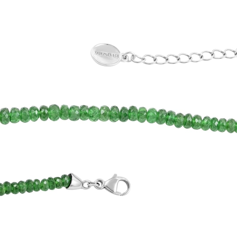 Rhapsody 950 Platinum AAAA Tsavorite Garnet Beaded Necklace (18-20 Inches) 54.00 ctw
