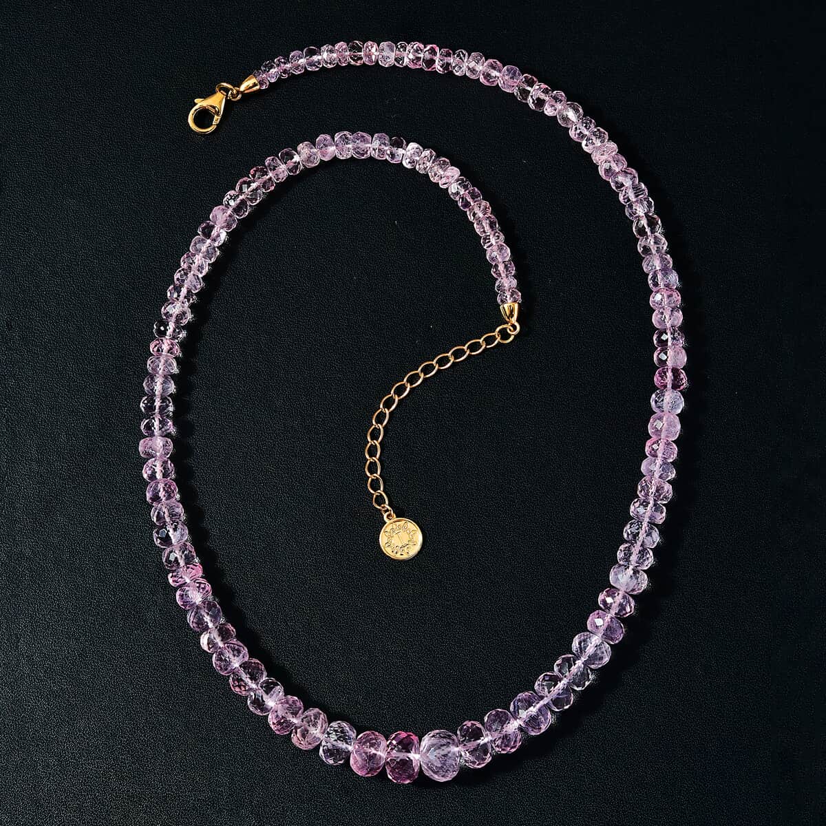 Iliana 18K Yellow Gold AAA Marropino Morganite Beaded Necklace 18 Inches with 2 Inch Extender 155.00 ctw image number 2