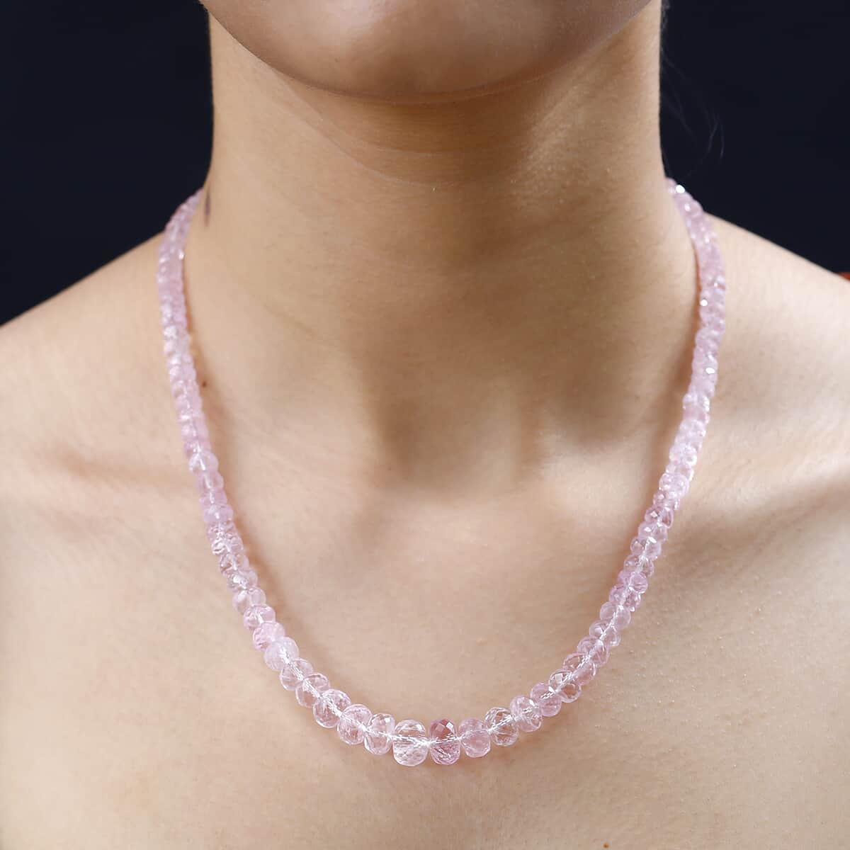 Iliana 18K Yellow Gold AAA Marropino Morganite Beaded Necklace 18 Inches with 2 Inch Extender 155.00 ctw image number 3