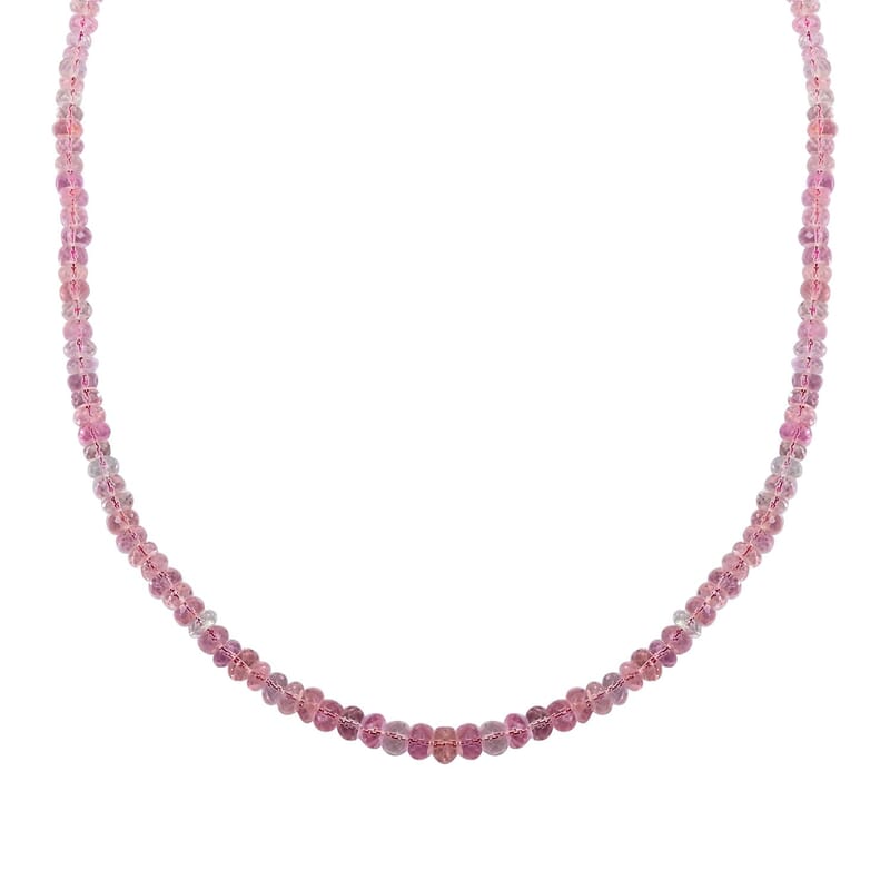 Luxoro 14K Yellow Gold Premium Marropino Morganite Beaded Necklace 18-20 Inches 100.00 ctw