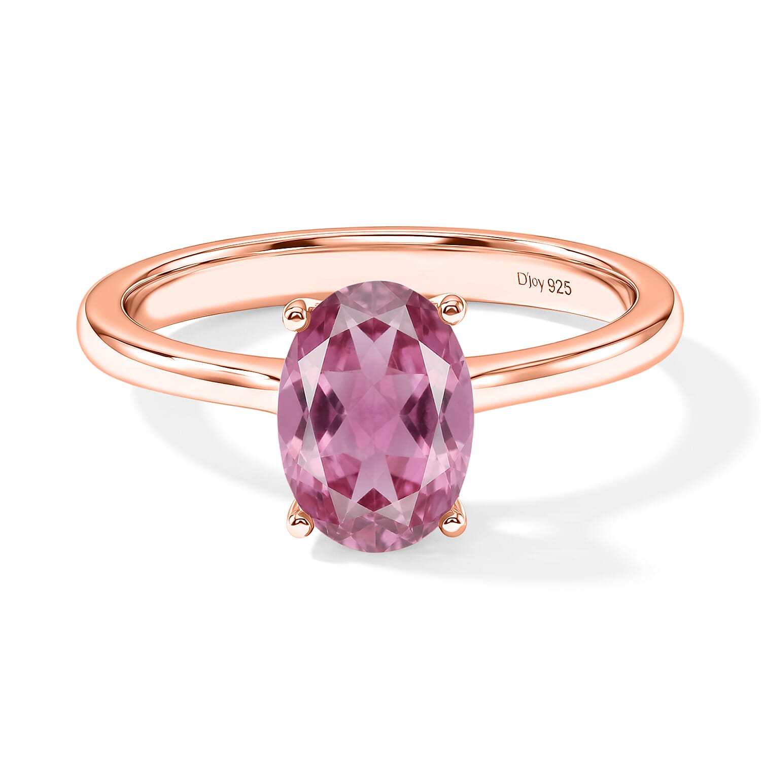 Ouro Fino Rubellite 1.30 ctw Solitaire Ring in Vermeil Rose Gold Over Sterling Silver (Size 6.0)