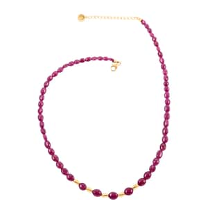 By Tony Diniz Certified and Appraised Iliana AAA Montepuez Ruby 80.00 ctw Beaded Necklace in 18K Yellow Gold 18-20 Inches