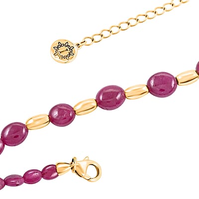 Certified and Appraised Iliana AAA Montepuez Ruby 80.00 ctw Beaded Necklace in 18K Yellow Gold 18-20 Inches