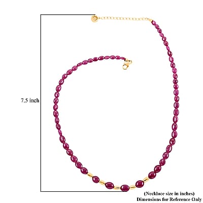 Certified and Appraised Iliana AAA Montepuez Ruby 80.00 ctw Beaded Necklace in 18K Yellow Gold 18-20 Inches