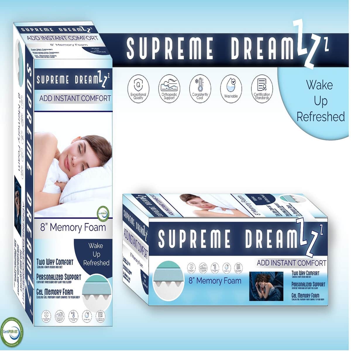 Supreme Dreamz 8 Memory Foam Mattress -Queen image number 2