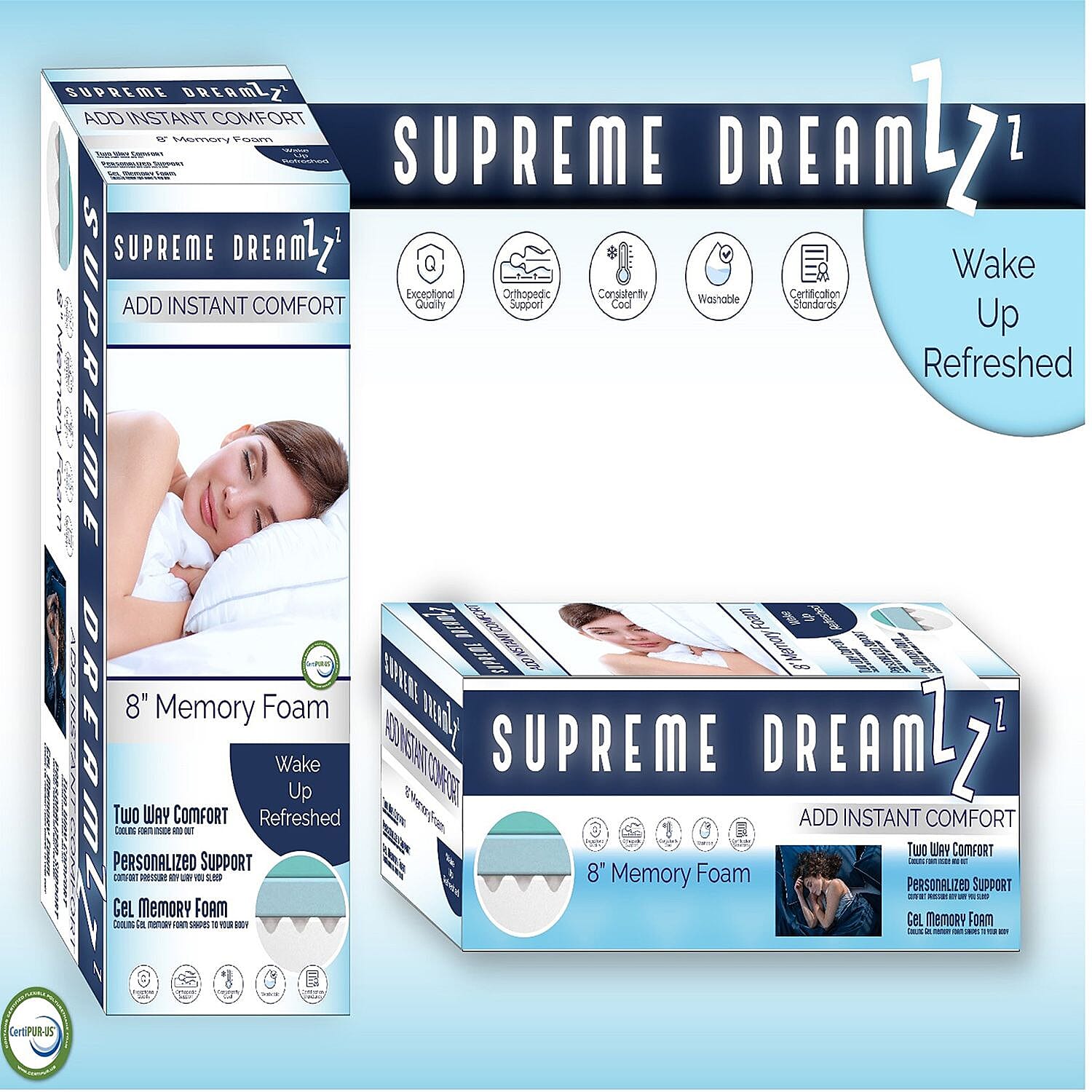 Supreme Dreamz 8 Memory Foam Mattress -Queen