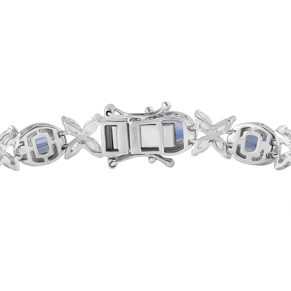 TLV Kyanite, White Topaz Bracelet in Platinum Over Sterling Silver (7.25 In) 19.40 ctw image number 3