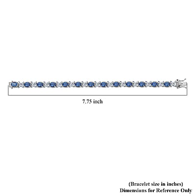 Kashmir Kyanite and White Topaz Bracelet in Platinum Over Sterling Silver (7.25 In) 19.40 ctw