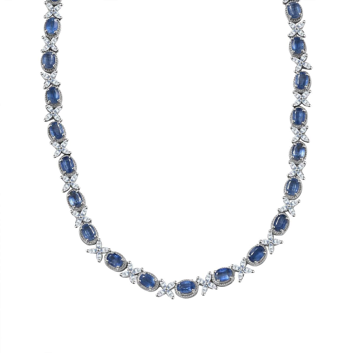 TLV Kyanite, White Topaz Necklace (18 Inches) in Platinum Over Sterling Silver 42.75 ctw image number 0