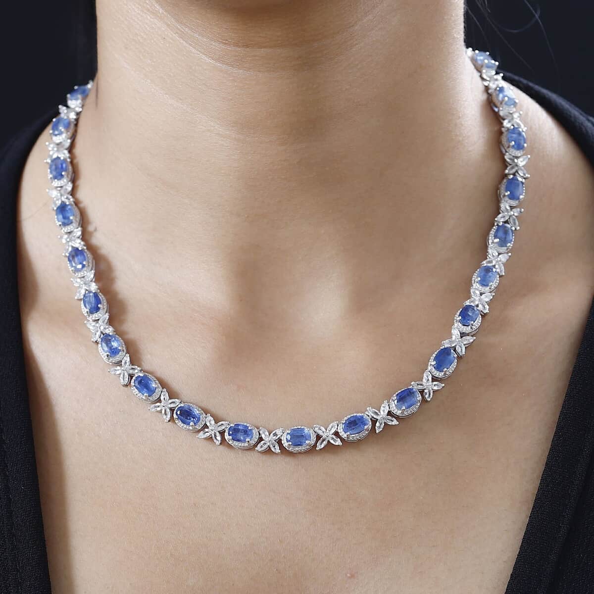 TLV Kyanite, White Topaz Necklace (18 Inches) in Platinum Over Sterling Silver 42.75 ctw image number 2