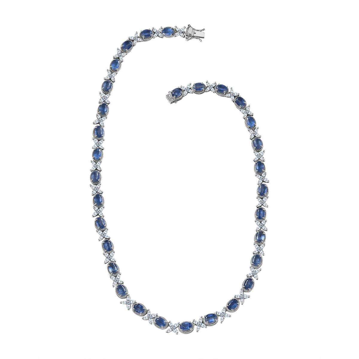 Kashmir Kyanite and White Topaz Necklace 18 Inches in Platinum Over Sterling Silver 42.75 ctw image number 3