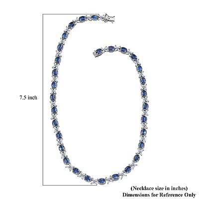 Kashmir Kyanite and White Topaz Necklace 18 Inches in Platinum Over Sterling Silver 42.75 ctw