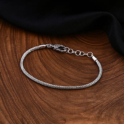 Bali Legacy Tulang Naga Bracelet in Sterling Silver (7.25-8.0In) 7.80 Grams