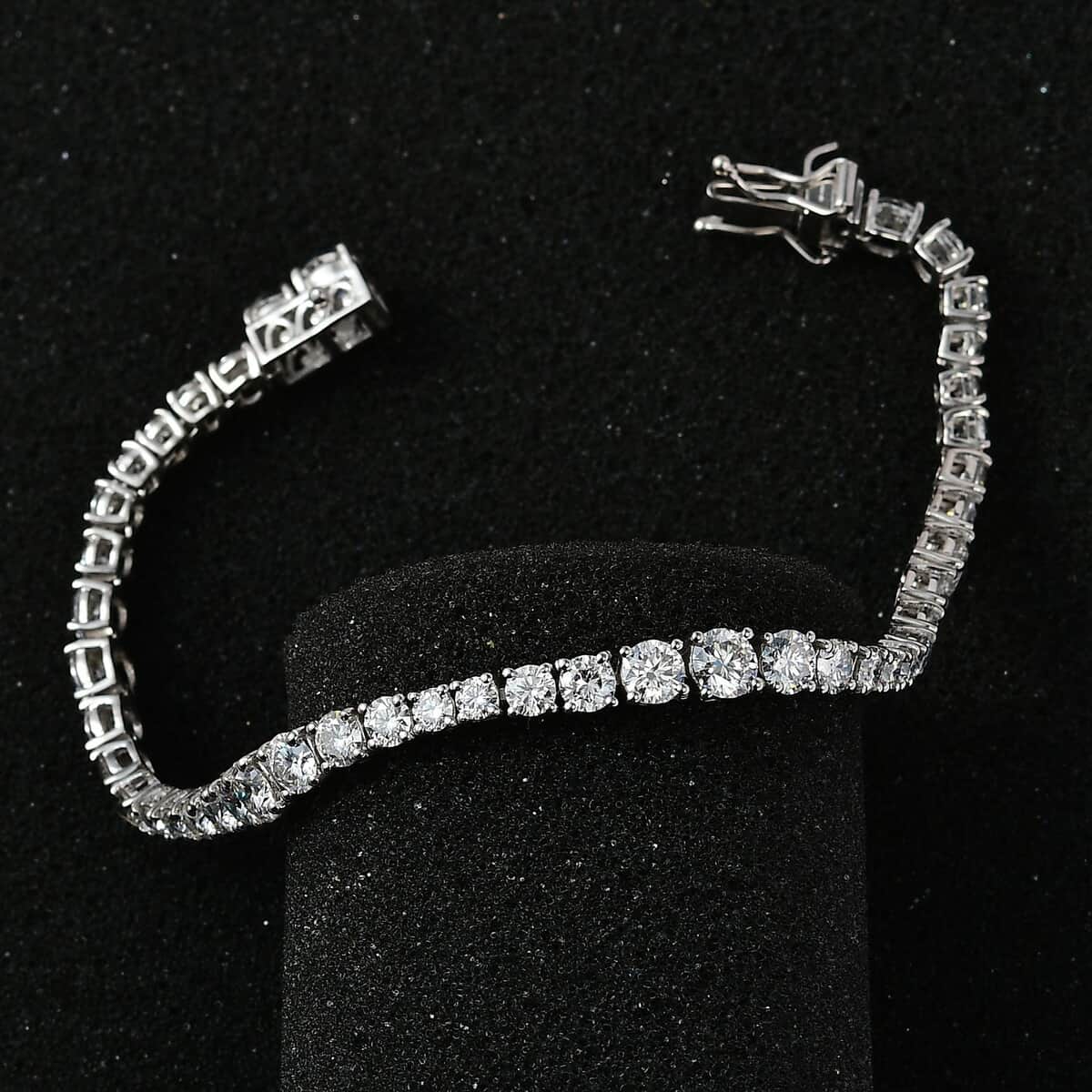 Moissanite Bracelet in Platinum Over Sterling Silver (7.25 In) 9.80 ctw image number 2