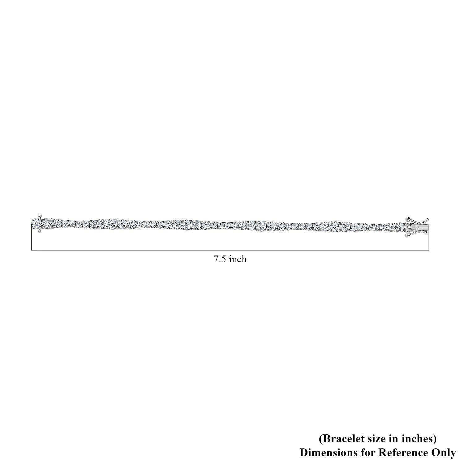 D'Joy Moissanite Bracelet in Platinum Over Sterling Silver (7.25 In) 9.80 ctw