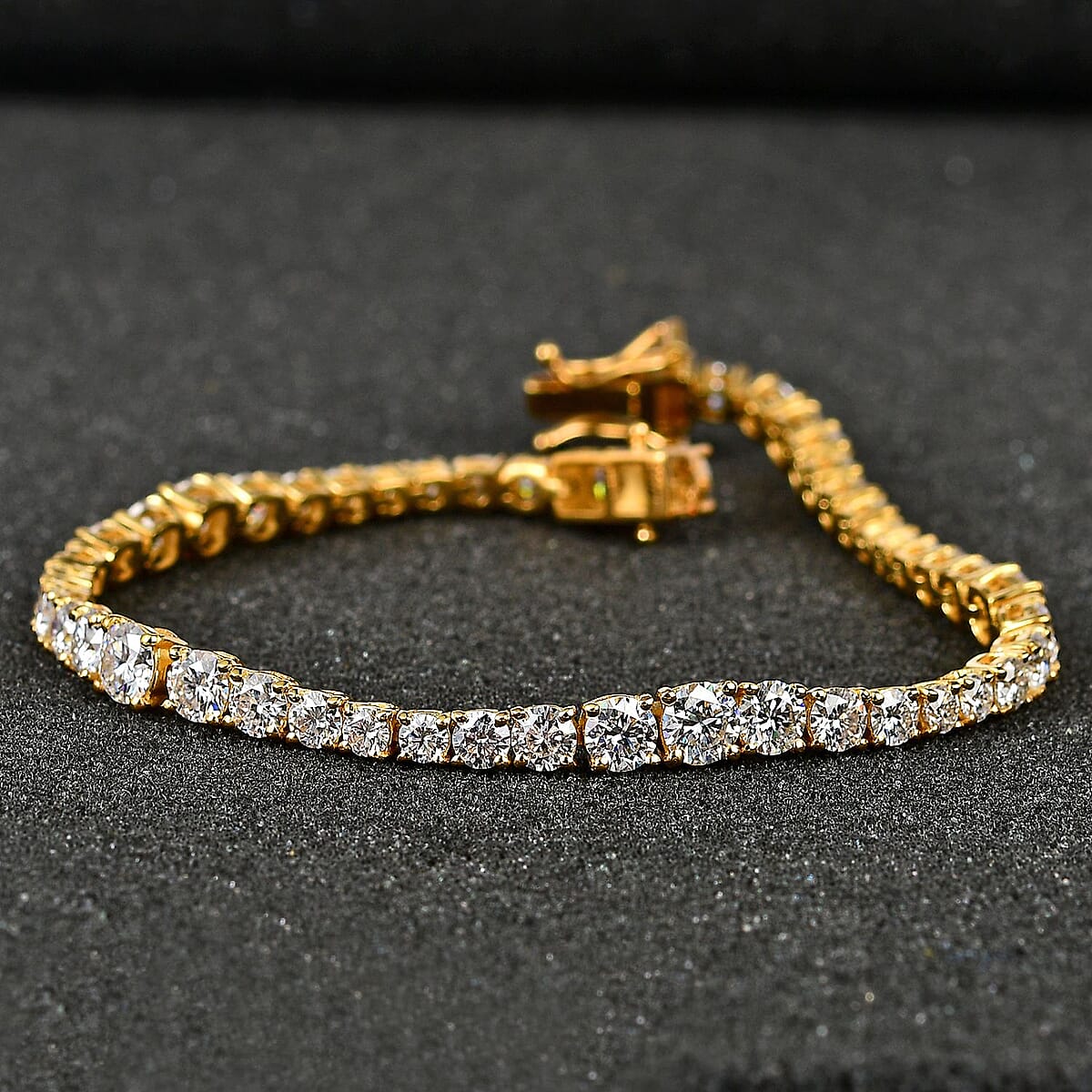 D'Joy Moissanite Bracelet in Vermeil Yellow Gold Over Sterling Silver (7.25 In) 9.80 ctw image number 2