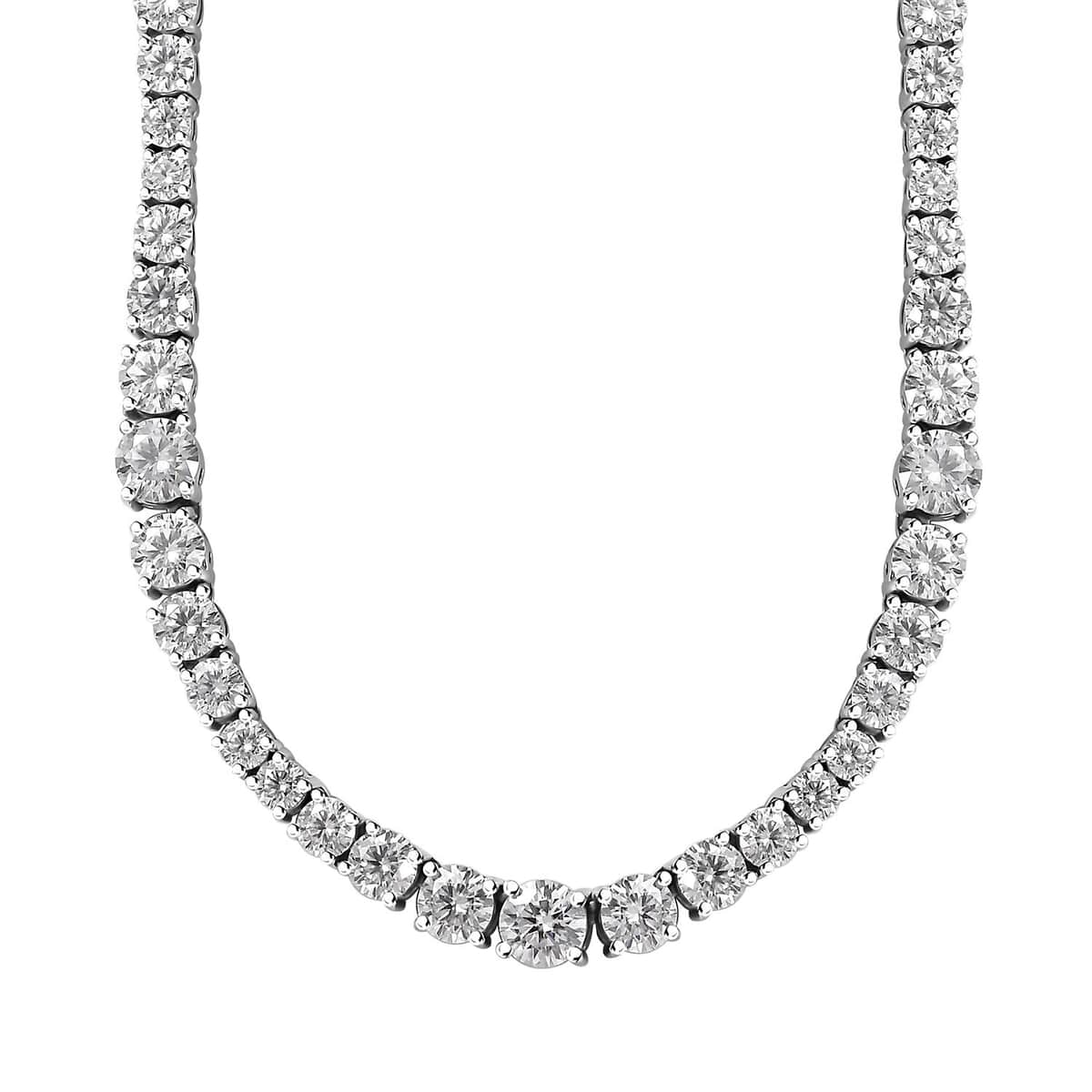 Moissanite Necklace 18 Inches in Platinum Over Sterling Silver 24.00 ctw image number 0