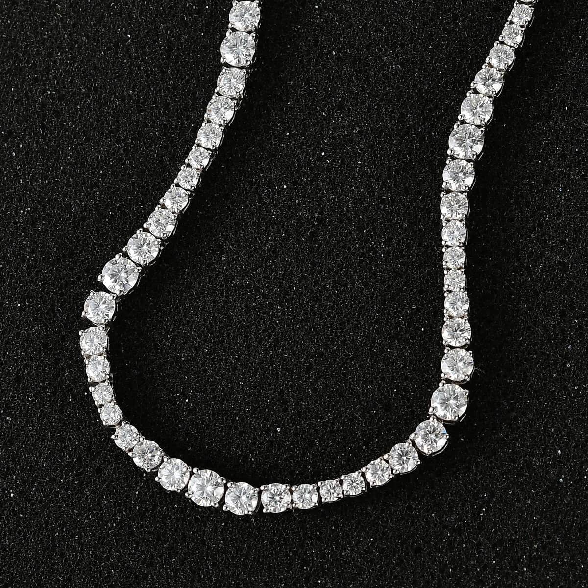 Moissanite Necklace 18 Inches in Platinum Over Sterling Silver 24.00 ctw image number 1