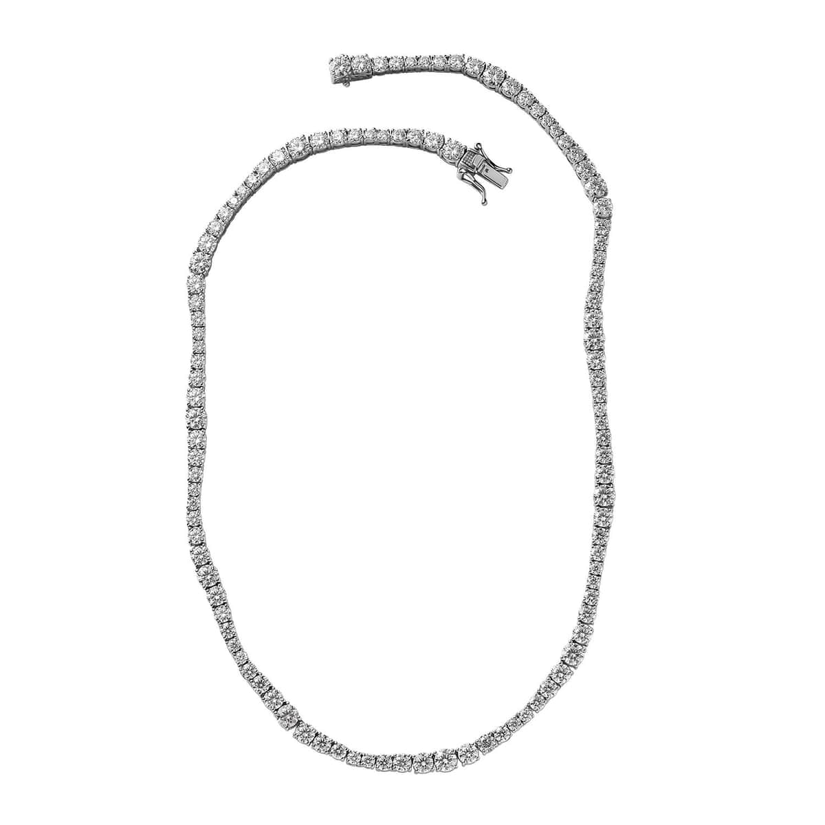 Moissanite Necklace 18 Inches in Platinum Over Sterling Silver 24.00 ctw image number 3