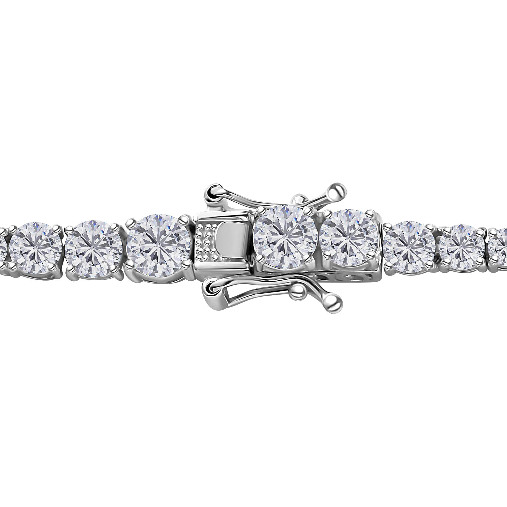 Moissanite Necklace 18 Inches in Platinum Over Sterling Silver 24.00 ctw