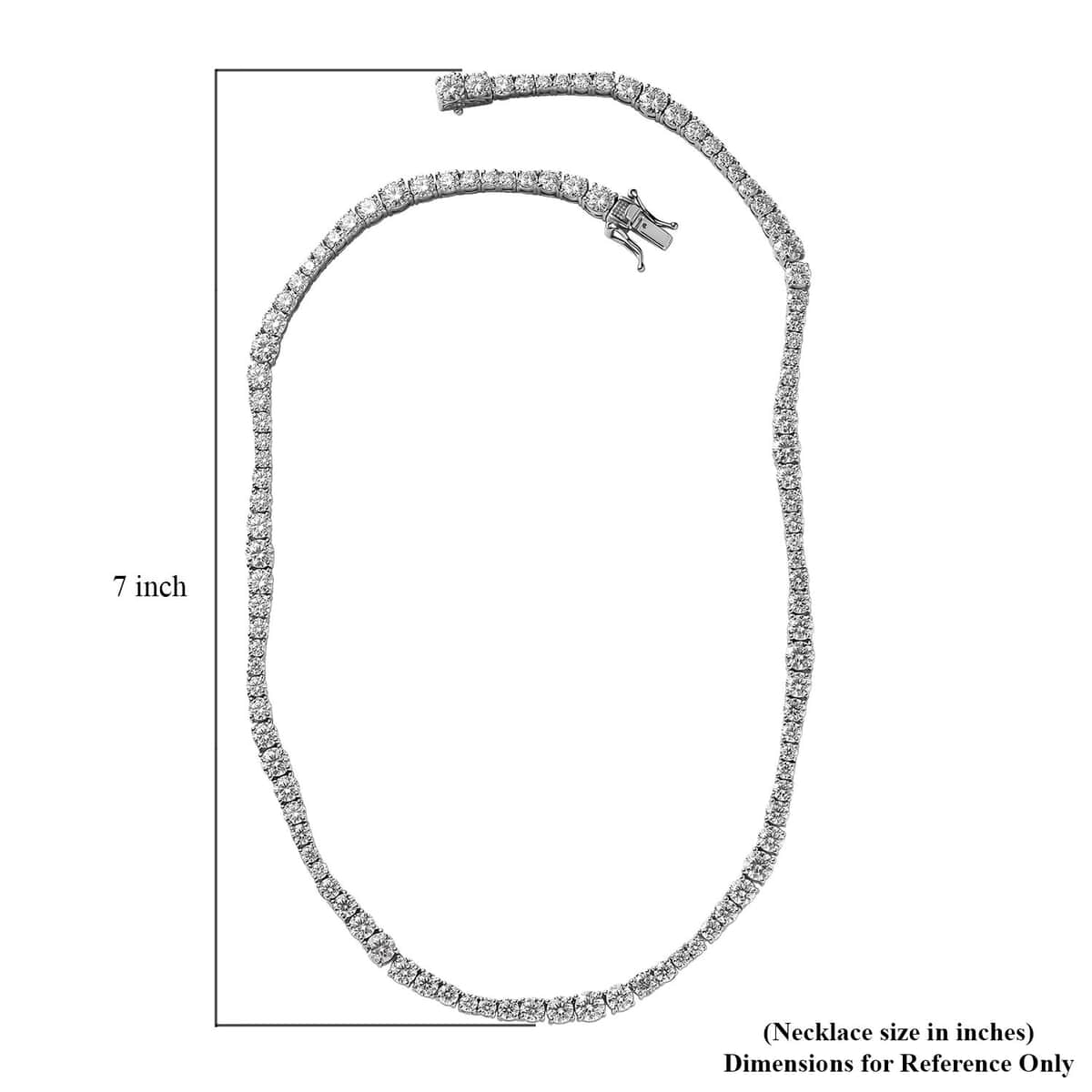 Moissanite Necklace 18 Inches in Platinum Over Sterling Silver 24.00 ctw image number 5