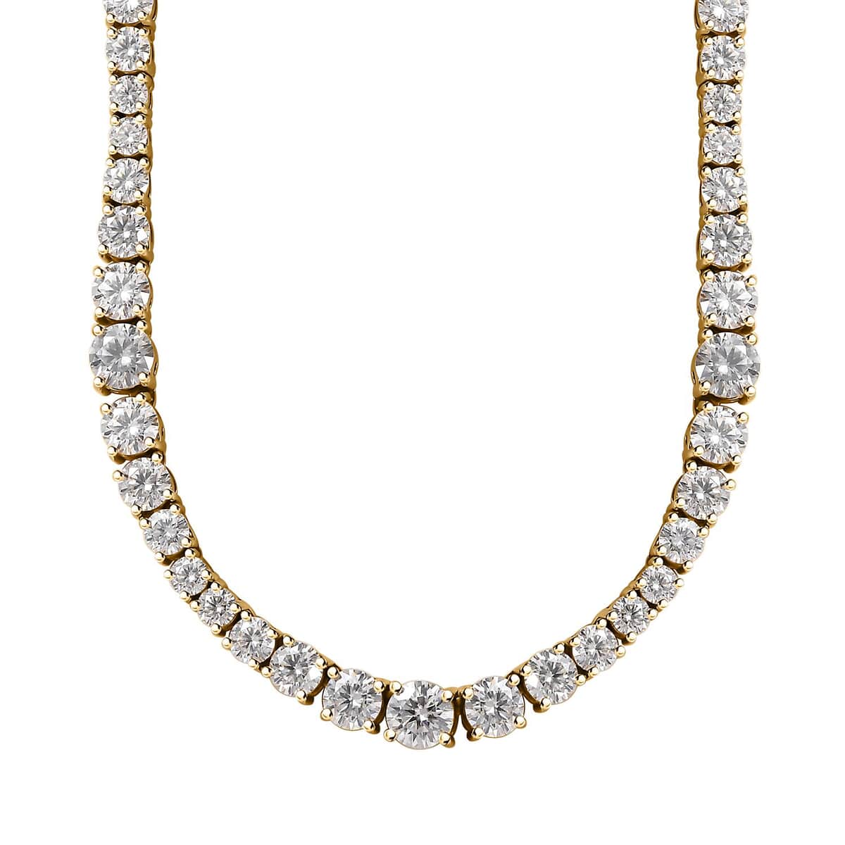 Moissanite Necklace 18 Inches in Vermeil Yellow Gold Over Sterling Silver 24.00 ctw image number 0