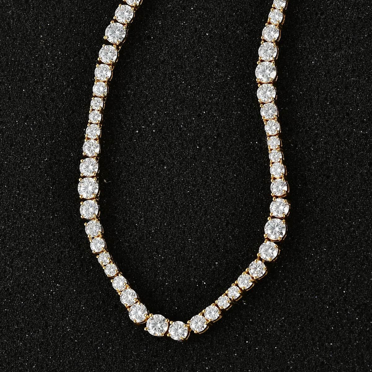 Moissanite Necklace 18 Inches in Vermeil Yellow Gold Over Sterling Silver 24.00 ctw image number 1