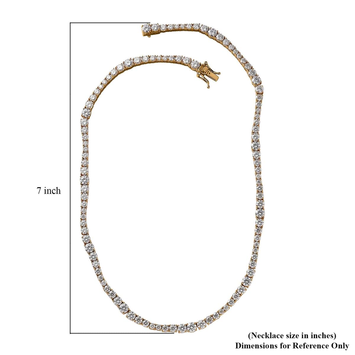 Moissanite Necklace 18 Inches in Vermeil Yellow Gold Over Sterling Silver 24.00 ctw image number 5