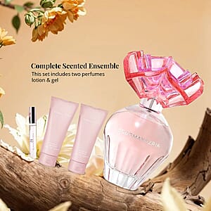 BCBGMAXAZRIA- 4 Piece Classic Gift Set (EDP 3.4oz, Rollerball .34oz, Body Lotion & Shower Gel 3.4oz) in Silver Box