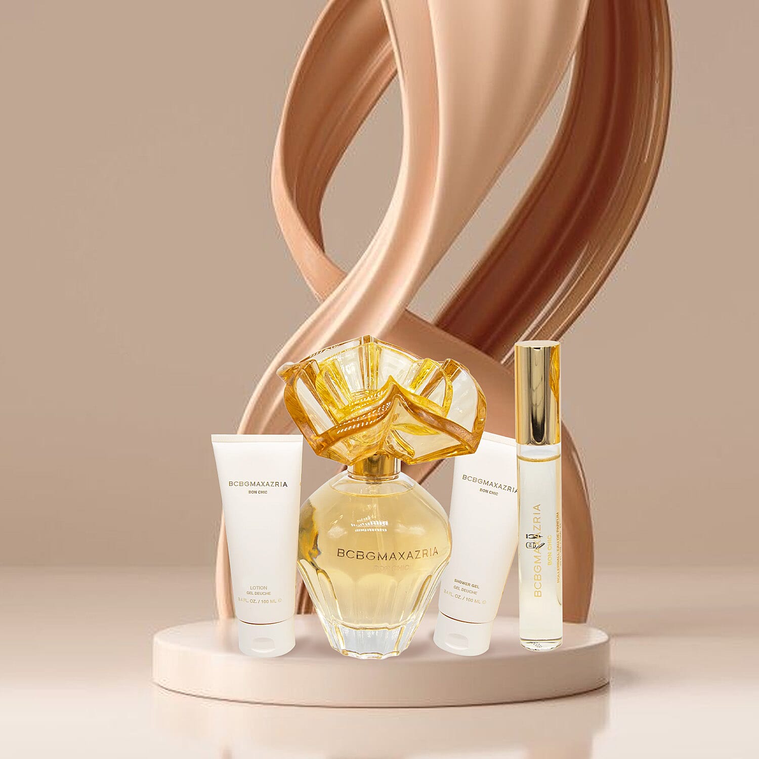 BCBGMAXAZRIA- 4 Piece Bon Chic Gift Set (EDP 3.4oz, Rollerball