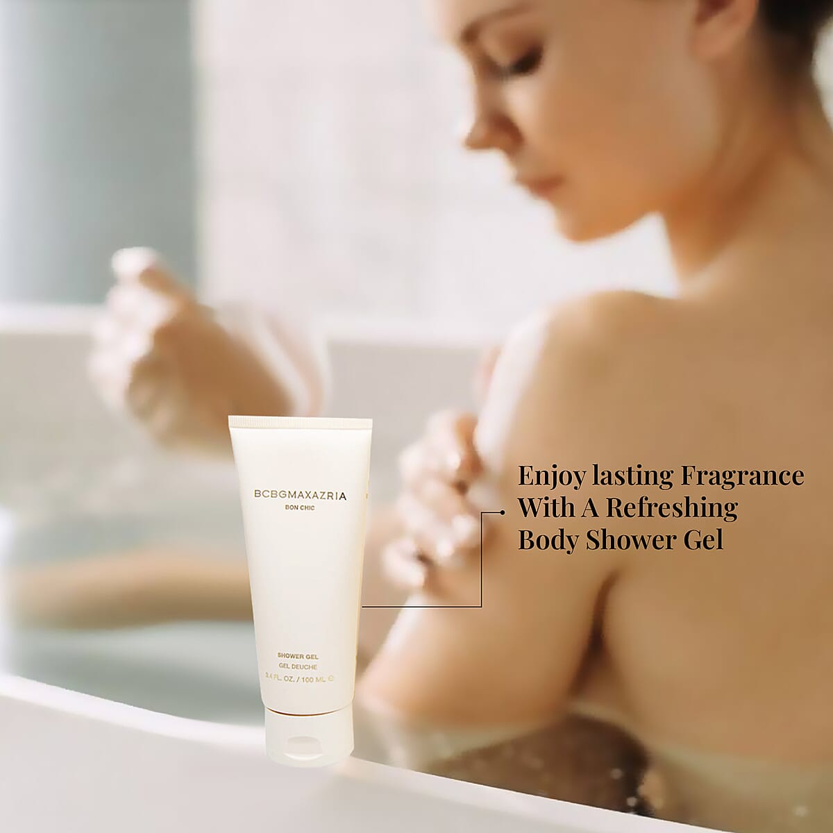 BCBGMAXAZRIA- 4 Piece Bon Chic Gift Set (EDP 3.4oz, Rollerball .34oz, Body Lotion & Shower Gel 3.4oz) in Golden Box image number 6