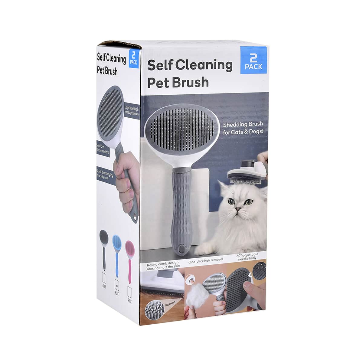 Blue Set of 2pc Pet self-cleaning Comb (7.87"x10.5") image number 5