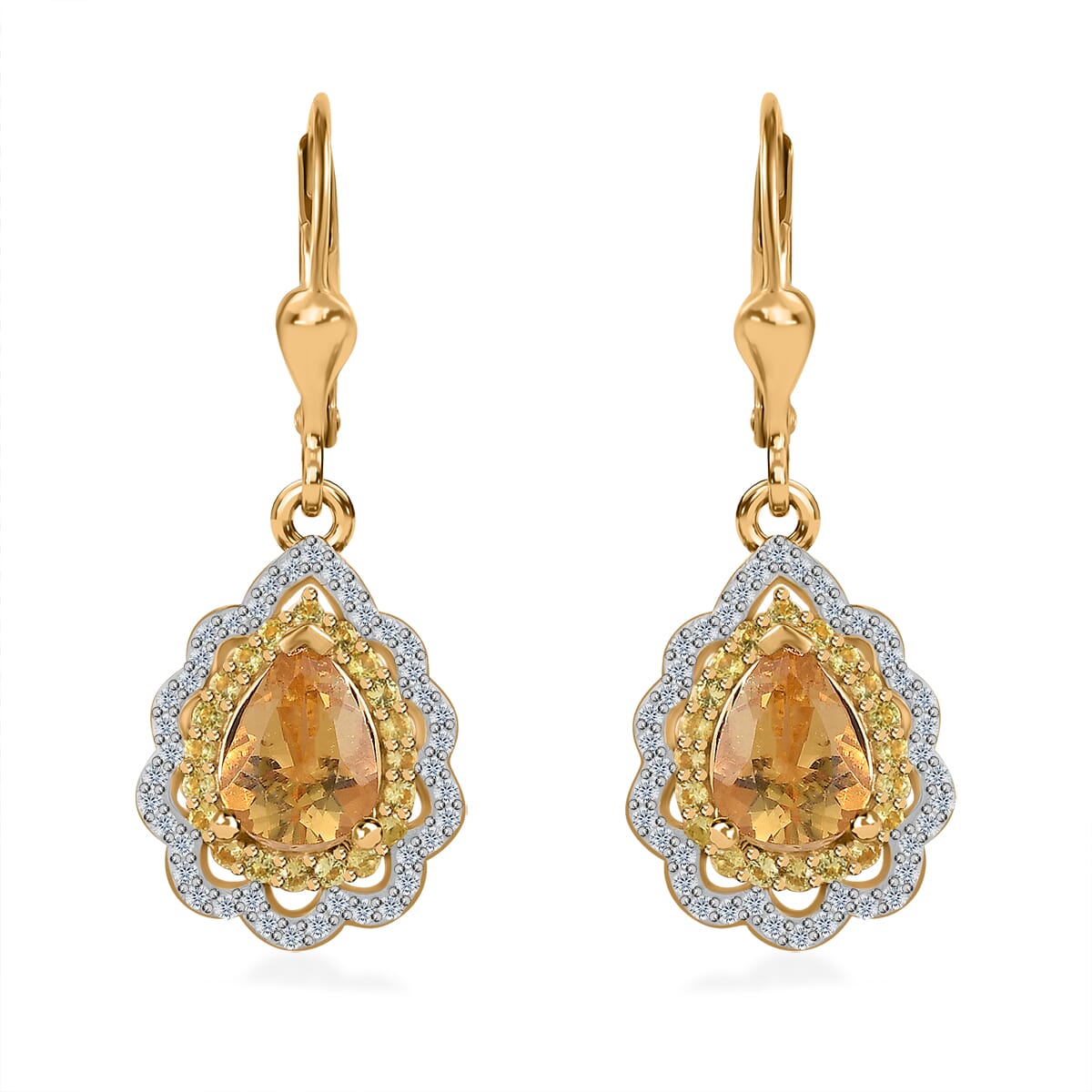 Brazilian Heliodor and Multi Gemstone Earrings in Vermeil Yellow Gold Over Sterling Silver 2.80 ctw image number 0
