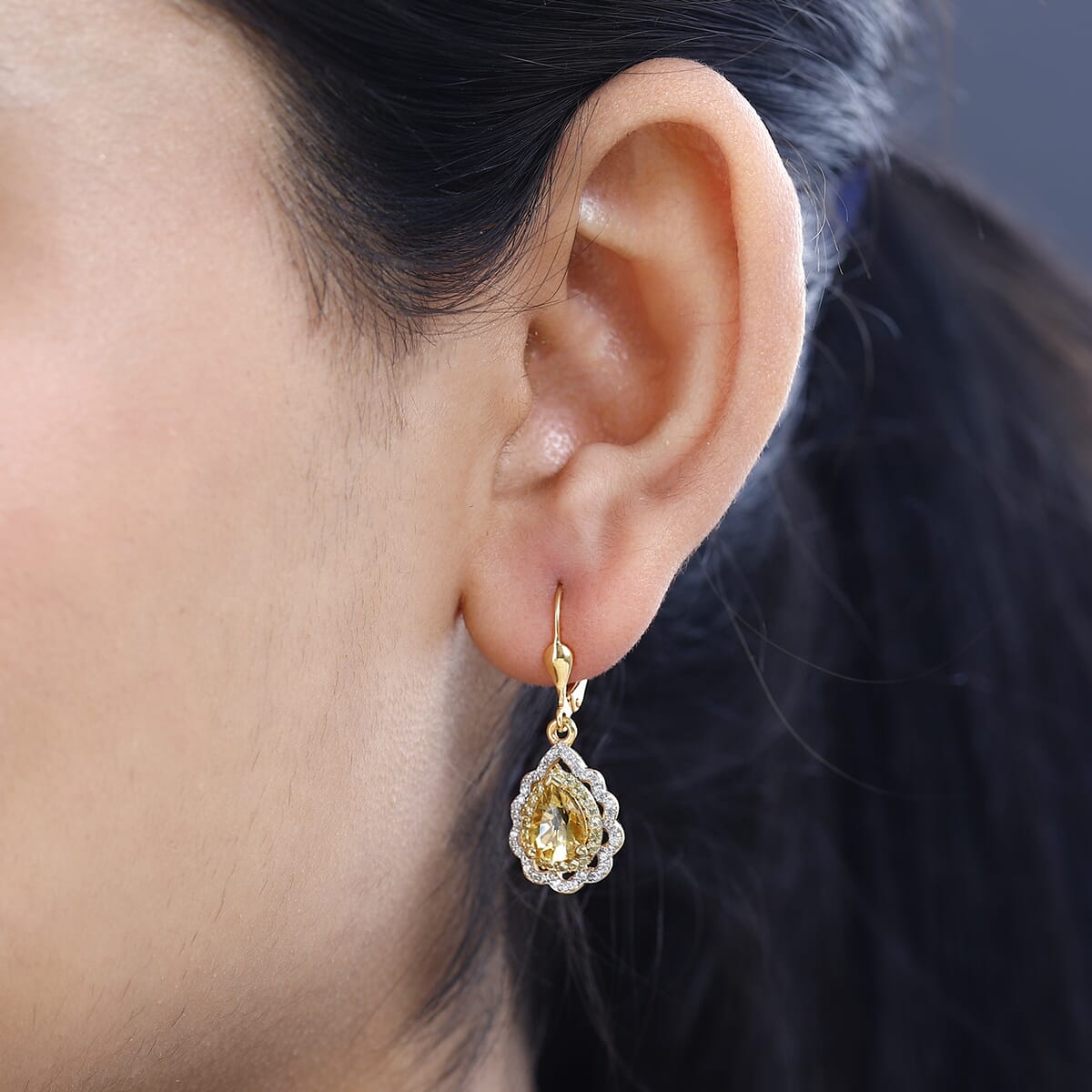 Brazilian Heliodor and Multi Gemstone Earrings in Vermeil Yellow Gold Over Sterling Silver 2.80 ctw image number 2