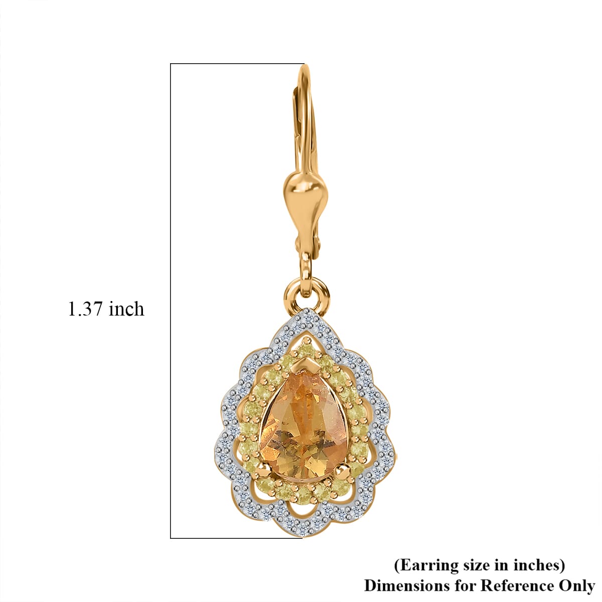 Brazilian Heliodor and Multi Gemstone Earrings in Vermeil Yellow Gold Over Sterling Silver 2.80 ctw image number 5