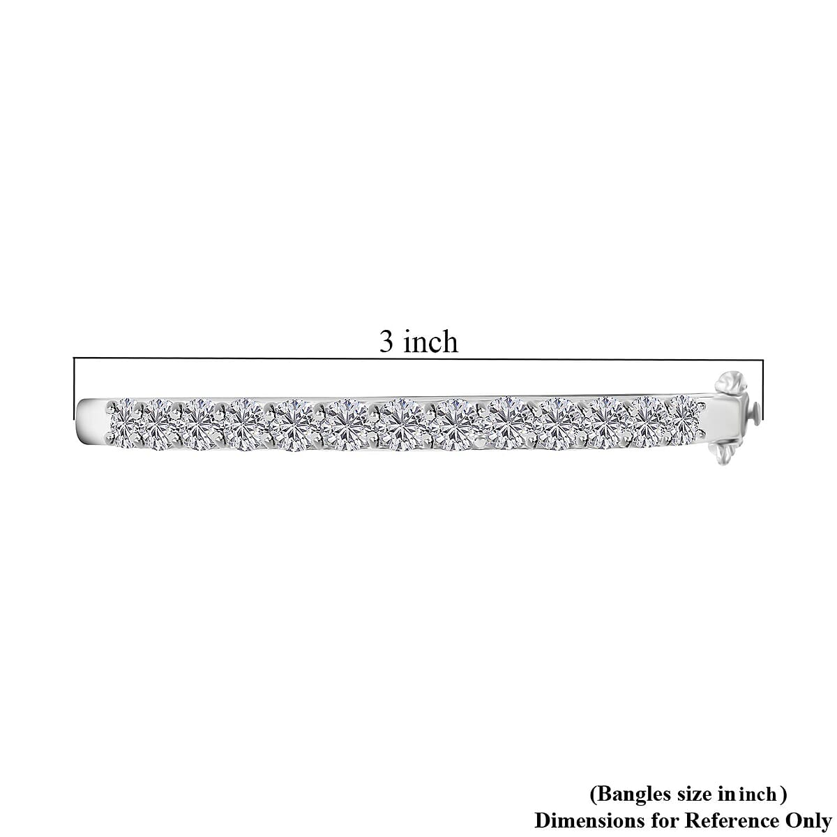 Moissanite 6.50 ctw Bangle Bracelet in Platinum Over Sterling Silver (7.25 In) image number 4