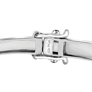 Moissanite 6.50 ctw Bangle Bracelet in Platinum Over Sterling Silver (8.0 In)