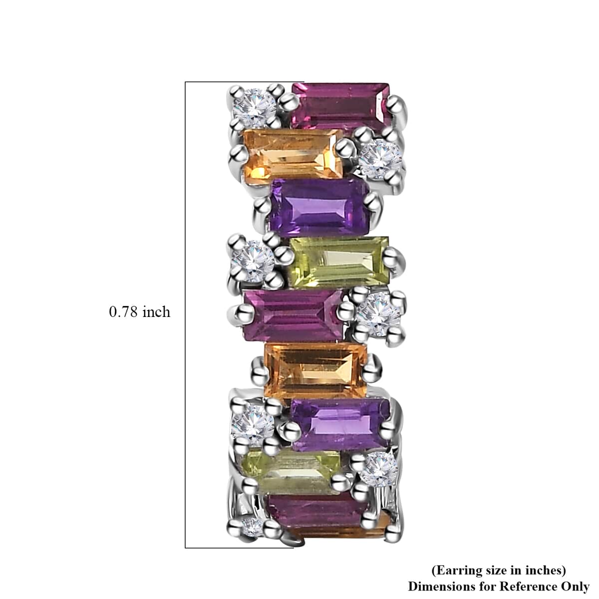 GP Royal Art Deco Collection Multi Gemstone Earrings in Platinum Over Sterling Silver 3.90 ctw image number 4
