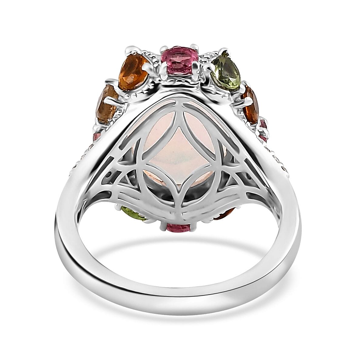 Premium Ethiopian Welo Opal and Multi Gemstone Ring in Platinum Over Sterling Silver (Size 8.0) 5.50 ctw image number 5