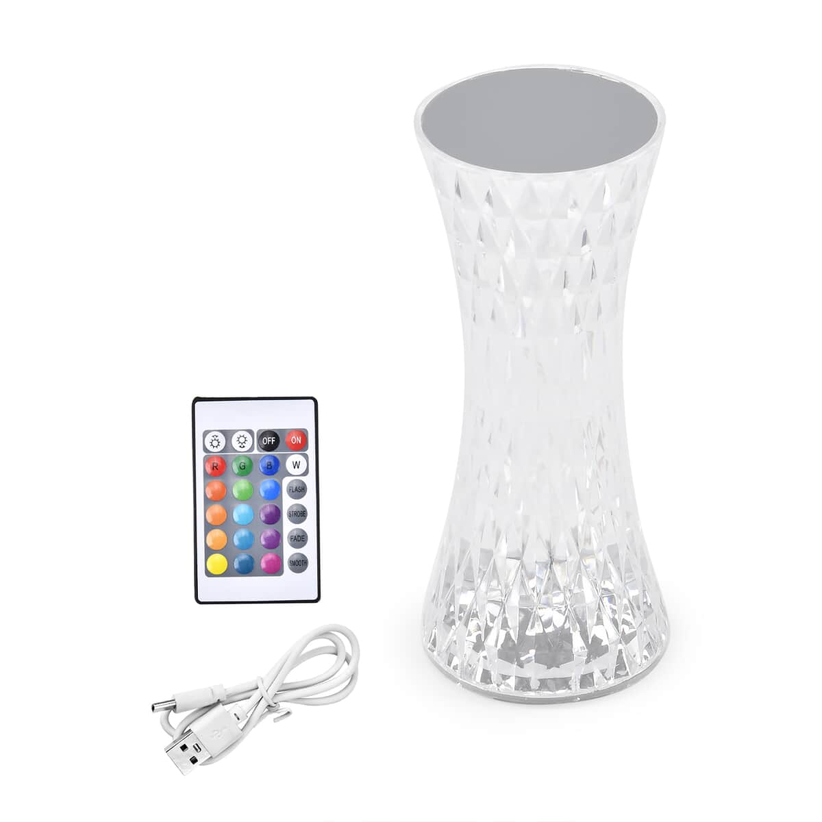 Rechargeable 3D Visual Pattern Crystal Table Lamp with Touch and Remote Control - Multi-Color Changing Light image number 0