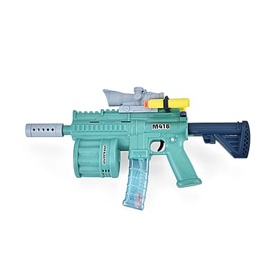 Multi Functional 3-in-1 Bubble Gun with Two Bottles of Bubble Liquid and 8 Soft Foam Bullets (3 AA batteries Not Included)
