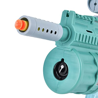 Multi Functional 3-in-1 Bubble Gun with Two Bottles of Bubble Liquid and 8 Soft Foam Bullets (3 AA batteries Not Included)
