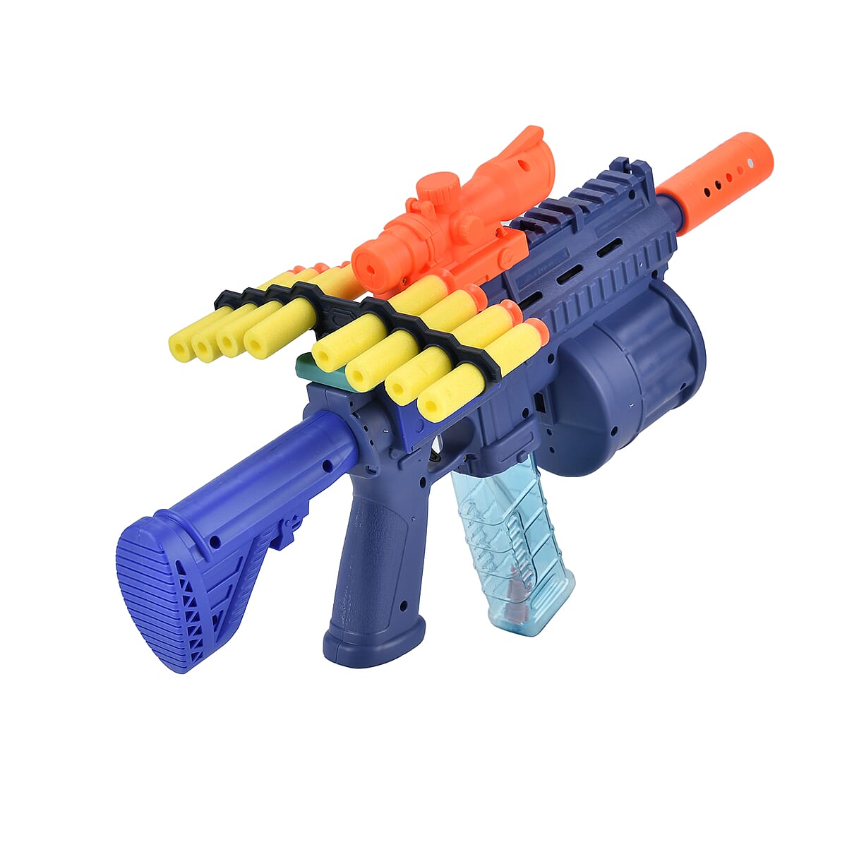 Multi Functional 3-in-1 Bubble Gun with Two Bottles of Bubble Liquid and 8 Soft Foam Bullets (3 AA batteries Not Included) image number 2