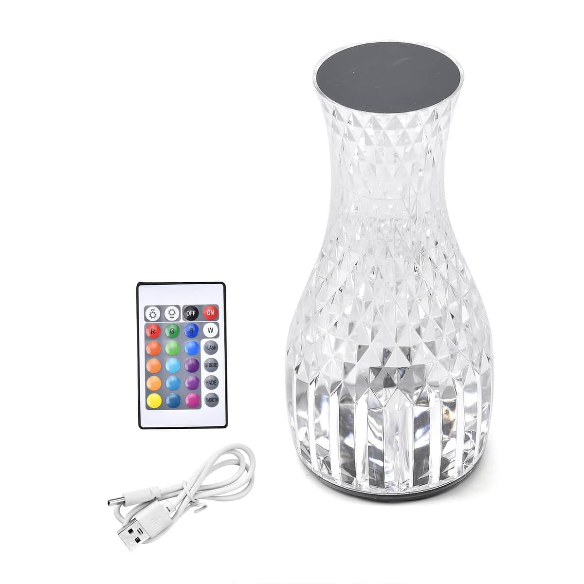 Doorbuster Rechargeable 3D Visual Pattern Crystal Table Lamp with Touch and Remote Control - Multi-Color Changing Light image number 0