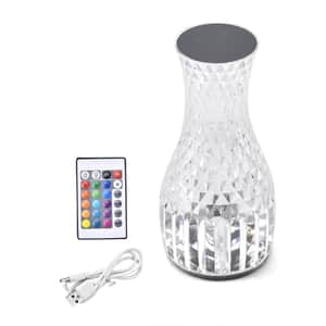 Doorbuster Rechargeable 3D Visual Pattern Crystal Table Lamp with Touch and Remote Control - Multi-Color Changing Light