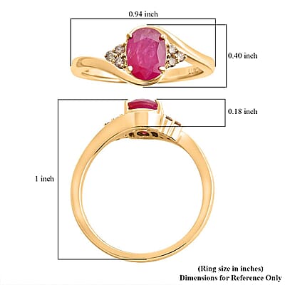 Certified & Appraised Luxoro 14K Yellow Gold AAA Montepuez Ruby and G-H I2 Diamond Ring (Size 10.0) 4.15 Grams 1.65 ctw