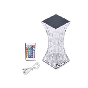 Rechargeable 3D Visual Pattern Crystal Table Lamp with Touch and Remote Control - Multi-Color Changing Light