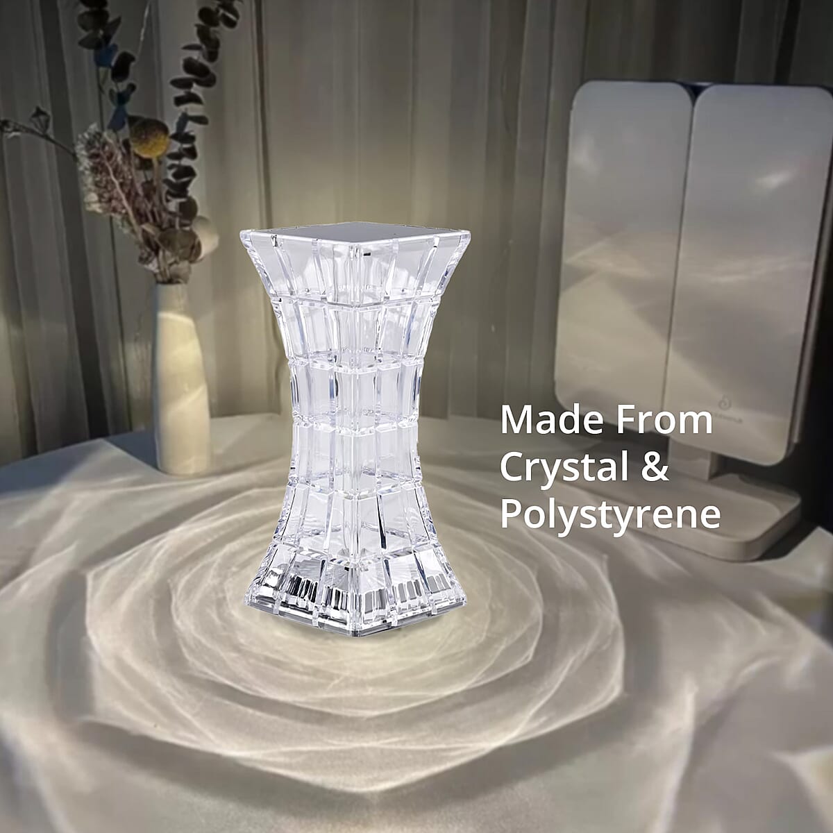 Rechargeable 3D Visual Pattern Crystal Table Lamp with Touch and Remote Control - Multi-Color Changing Light image number 5